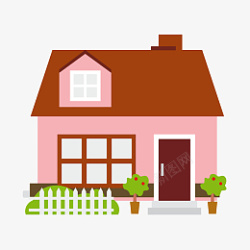 白色建筑物图片素材粉色小房子卡通插画高清图片