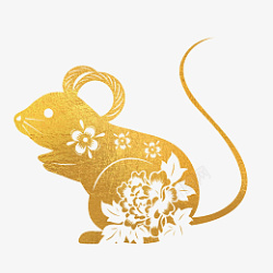 金色老鼠烫金春节老鼠高清图片