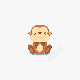 可爱的盘坐中的小猴子png免抠素材_新图网 https://ixintu.com 可爱的小猴子 呆萌的小猴子 呆萌的猴子 微笑的猴子 静态的动物