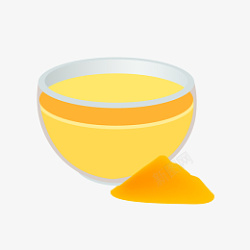 黄色茶汤蜂蜜柚子茶的插画素材