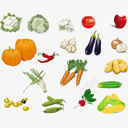 多种卡通蔬菜素材