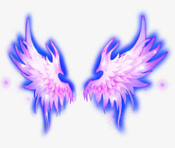 紫光炫酷翅膀装饰元素素材