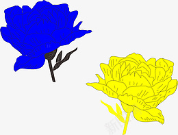 花朵盛开的花蓝色黄色花朵eps免抠素材_新图网 https://ixintu.com 花朵 盛开的 花蓝色 黄色花朵