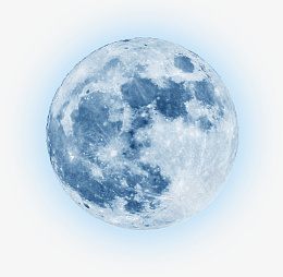 发光蓝色月亮png免抠素材_新图网 https://ixintu.com 发光 蓝色 月亮 光影