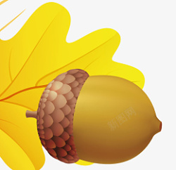 黄色松果黄色松果矢量黄树叶高清图片