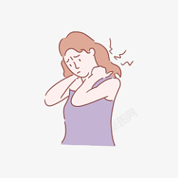 酸痛PNG医疗健康女性肩膀脖子酸痛高清图片