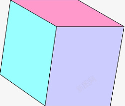 三色立方体形状素材