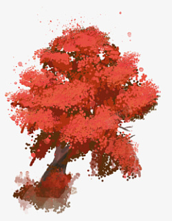 秋天叶子树秋天红色叶子树高清图片
