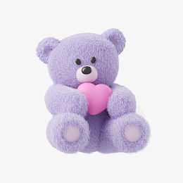 紫色玩偶熊哦png免抠素材_新图网 https://ixintu.com 玩具 熊 玩偶 紫色 爱心