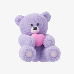 紫色玩偶熊哦素材