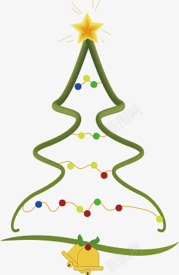 星星灯光圣诞树png免抠素材_新图网 https://ixintu.com 星星 圣诞树 装饰 绿色