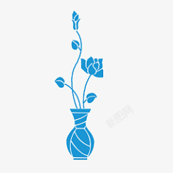 花瓶剪影花和花瓶剪影高清图片