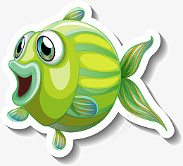 卡通可爱小鱼png免抠素材_新图网 https://ixintu.com 绿色小鱼 卡通鱼类 鱼 可爱的小鱼