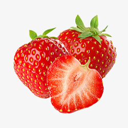 草莓水果夏天透明底素材