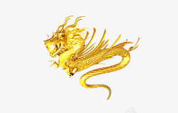 中国黄金神兽龙五爪素材