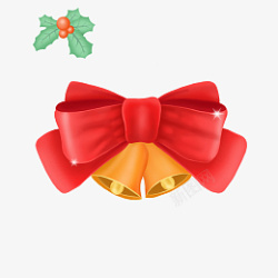 圣诞装饰铃铛蝴蝶结素材