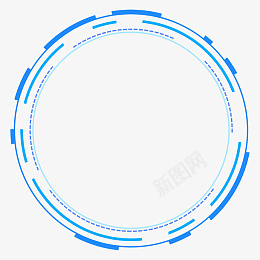 蓝色科技通用圆圈边框png免抠素材_新图网 https://ixintu.com 科技感 圆圈 圆环 实用 环形 科技 简单 蓝色 边框 通用