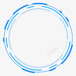 简单通用蓝色科技通用圆圈边框高清图片
