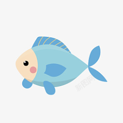 可爱的小鱼儿蓝色的鱼矢量素材扑高清图片