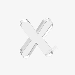 立体水晶透明字母x素材