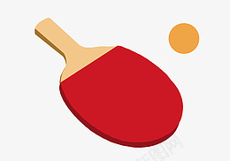 红色乒乓球卡通插画png免抠素材_新图网 https://ixintu.com 球类运动插画 黄色的乒乓球 乒乓球拍 球类运动 红色球拍 乒乓球