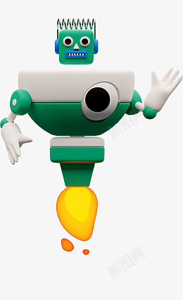 游戏3d图标绿机器人png免抠素材_新图网 https://ixintu.com 游戏 3d 图标 绿机器人