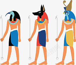 动物头像埃及人物ai免抠素材_新图网 https://ixintu.com 矢量png 埃及 埃及人 埃及文化 动物头像 动物头埃及人
