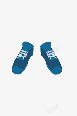 一双鞋子男生球鞋蓝色鞋子运动风中性高清图片