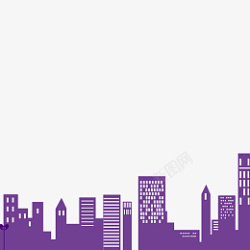 卡通楼盘紫色的城市免抠图高清图片