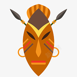 卡通部落的面具设计ai免抠素材_新图网 https://ixintu.com 部落文化 面具设计 卡通 非洲 矢量图 图案设计