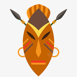 非洲面具卡通部落的面具设计高清图片