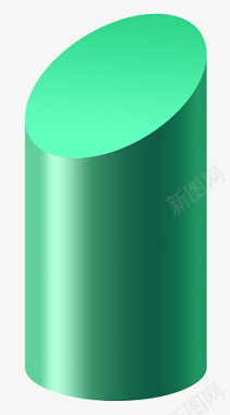 绿色切面圆柱图标