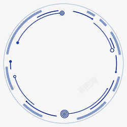 蓝色点线科技圆环素材