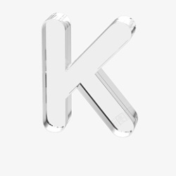 立体水晶透明字母kk素材