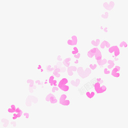 粉色漂浮手绘爱心素材