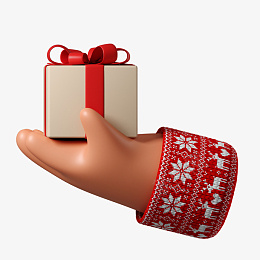 3D拿礼物的手红色袖子png免抠素材_新图网 https://ixintu.com 3D 拿礼物 手 卡通 手势