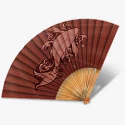 中国风创意扇子中国风锦鲤扇子高清图片
