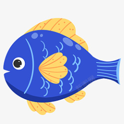 鱼装饰画鱼装饰彩色生物鱼类蓝色高清图片