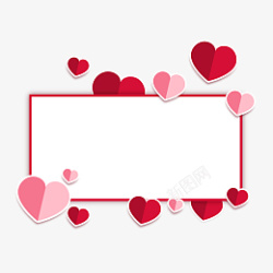 情人节标题栏红色爱心边框高清图片