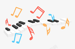 乐符组成的乐器琴键琴盘音乐符号高清图片