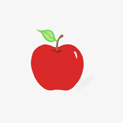平面简单红苹果PNG素材