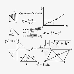 数学公式方程式png免抠素材_新图网 https://ixintu.com 方程式 几何 函数 手写 教学