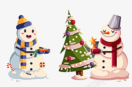 卡通圣诞小雪人png免抠素材_新图网 https://ixintu.com 卡通 圣诞 小雪人 节日 装饰