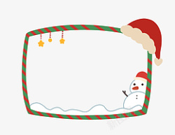 圣诞帽边框圣诞帽雪人边框高清图片