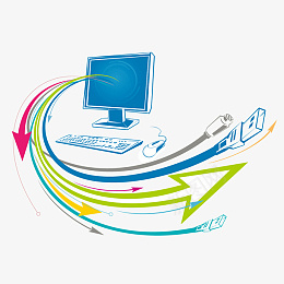 电脑和线ai免抠素材_新图网 https://ixintu.com 电脑 线 箭头