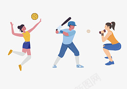 运动人物系列png免抠素材_新图网 https://ixintu.com 运动 锻炼 训练 打球 棒球 人物
