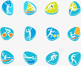 蓝色体育运动图标设计素材ai_新图网 https://ixintu.com 蓝色 体育 运动 图标 设计素材