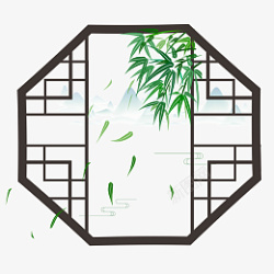 八边形边框中国风窗型边框高清图片