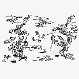 中国龙手绘元素ai免抠素材_新图网 https://ixintu.com 传统纹饰 纹身花样 装饰图案 花纹 龙纹