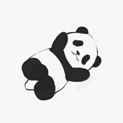 爬树熊猫中国风水墨熊猫宝宝高清图片